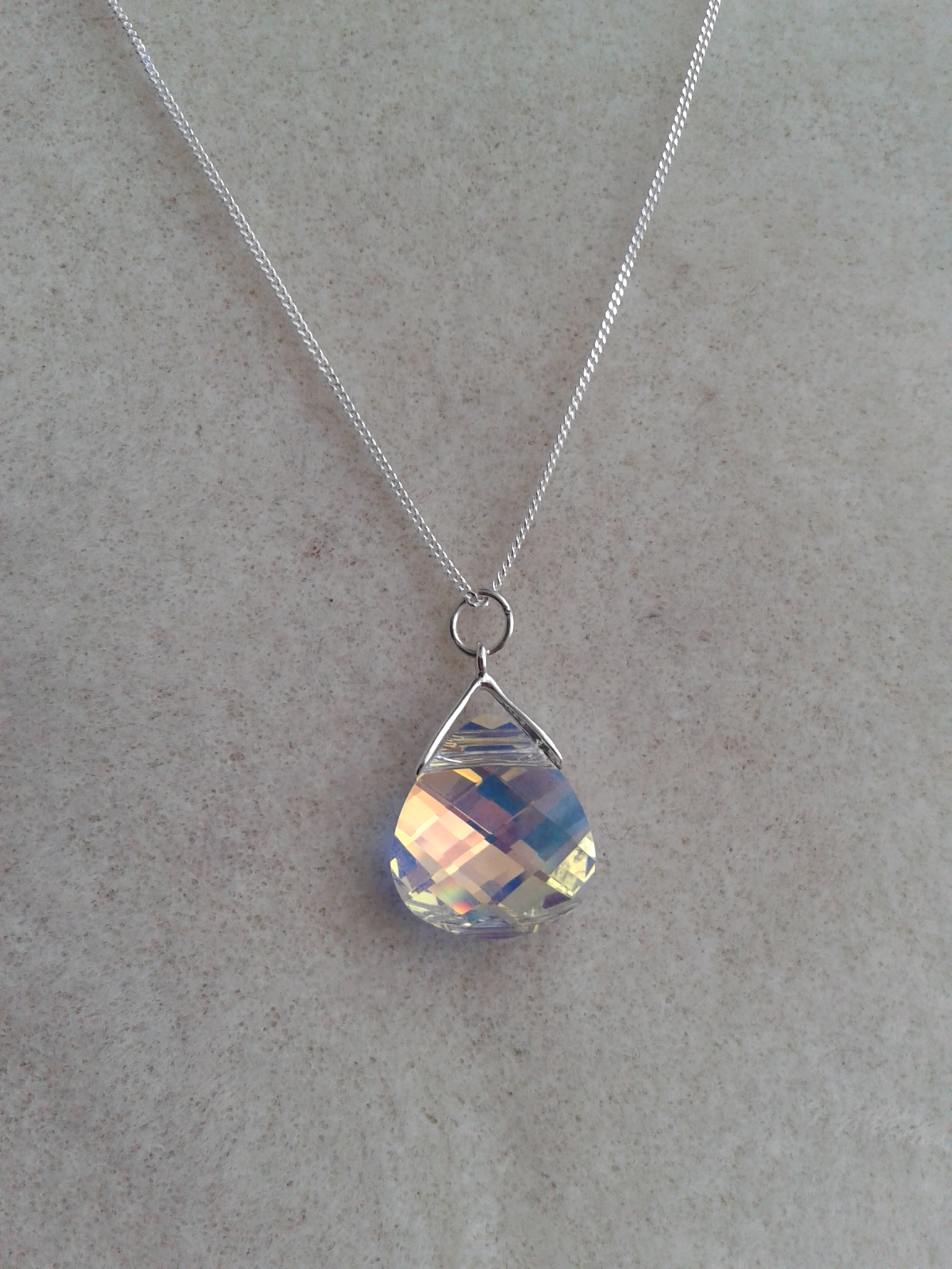 Rainbow Moonstone pendant necklace sterling silver 925 - Moonchild